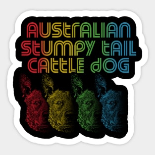 Cool Retro Groovy Australian Stumpy Tail Cattle Dog Sticker